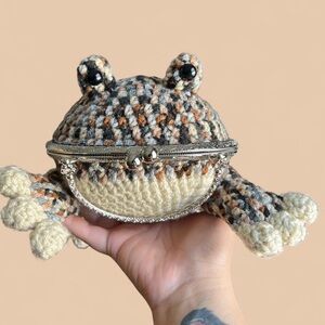 Handmade Crochet Frog Handbag